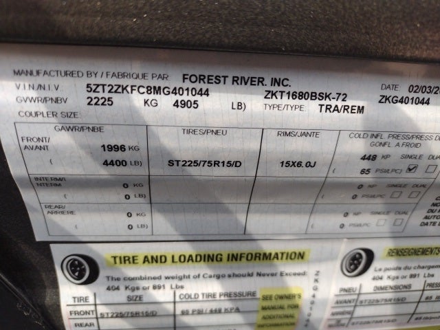 2021 Forest River Ozark 1680BSK